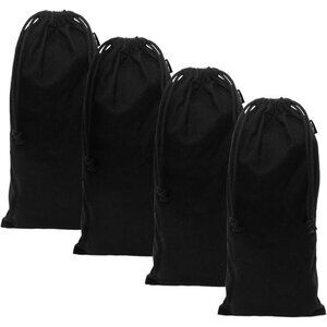 Shoe Dust Bags - 4 Pack Black Duster Flannel Single Shoe Pouch with Drawstring
